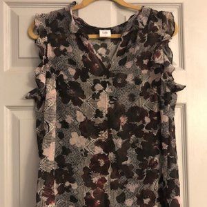 CAbi Floral Blouse, size large